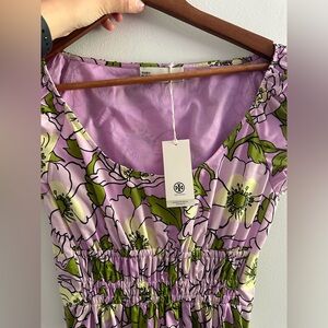 Tory Burch Mid mid length floral dress with sleeves. Size 2. Never worn.
